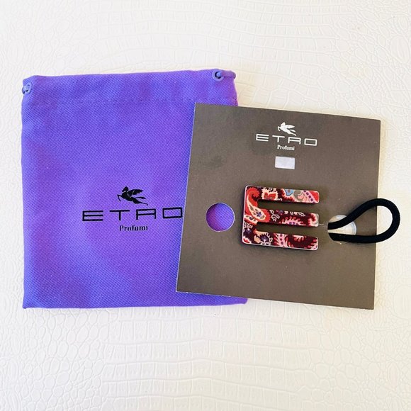 ETRO Milano Made in ITALY Hair Ties Square Elastic Paisley Band 1.7\